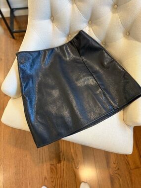 Black Faux Leather Mini Skirt